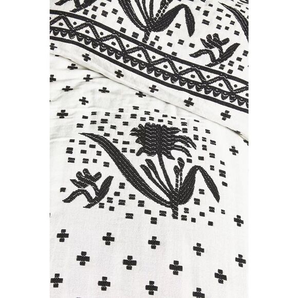 Anthropologie Jacquard-Woven Jeanette Duvet Cover King Size New in Package - Picture 2 of 11